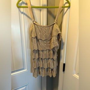 White House Black Market Gold Glitter Top Small